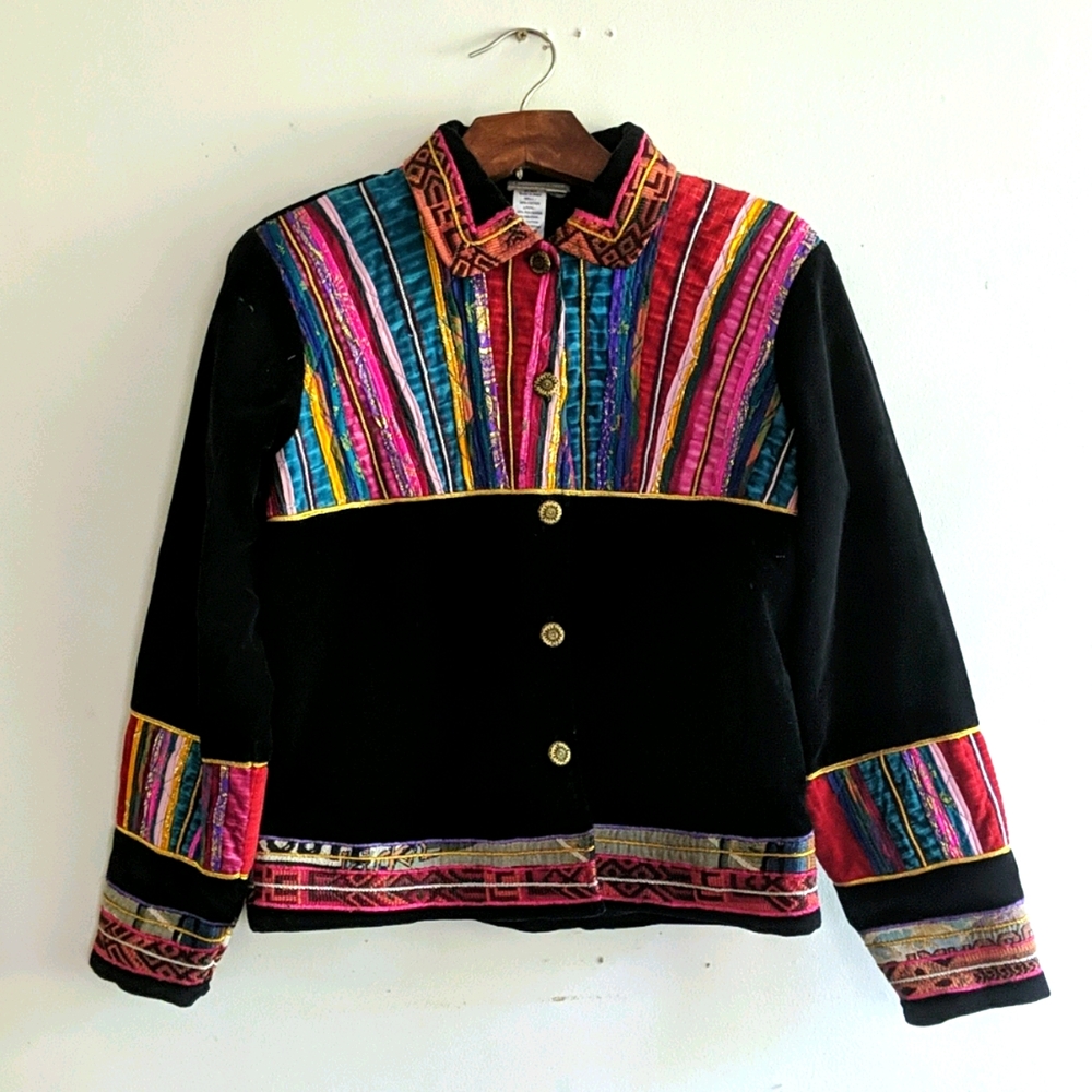 Vintage Velvet Boho Jacket India Textiles
